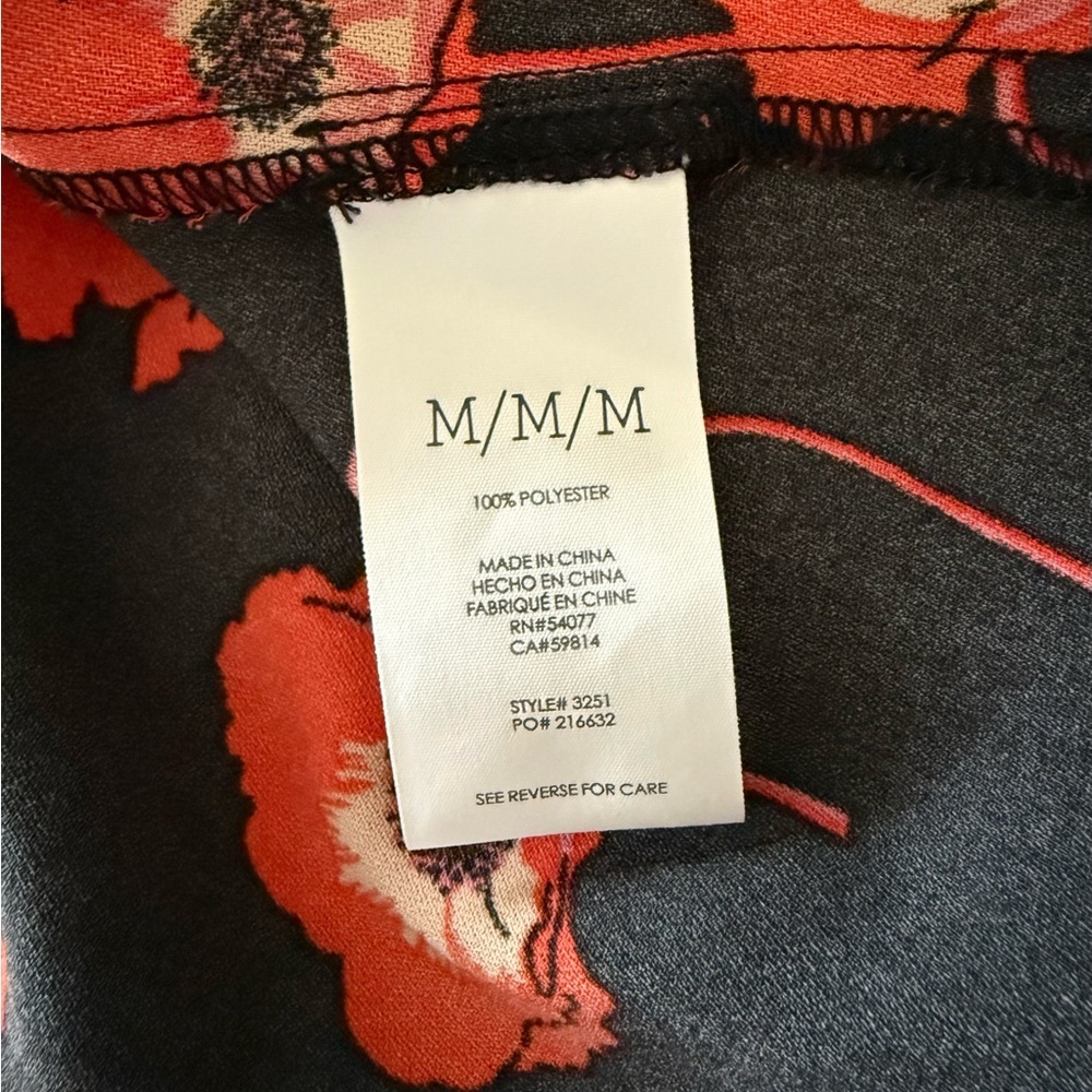 CAbi Black Top with Red Poppy Floral Print - Picture 10 of 11